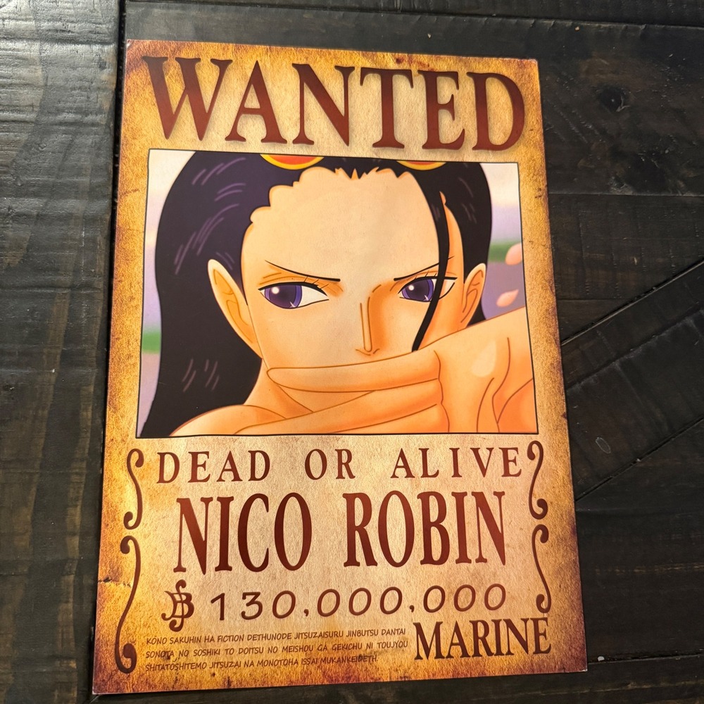 One Piece Nico Robin Wanted Poster 130M Bounty Anime Wall Art Print